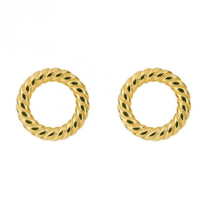 Rope Pattern Open Circle Yellow Gold Stud Earrings E6215Fiorelli SilverE6215