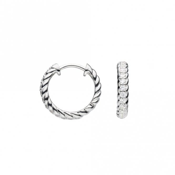 Rope Twist Zirconia 15mm Hoop Earrings 67720CZDew67720CZ