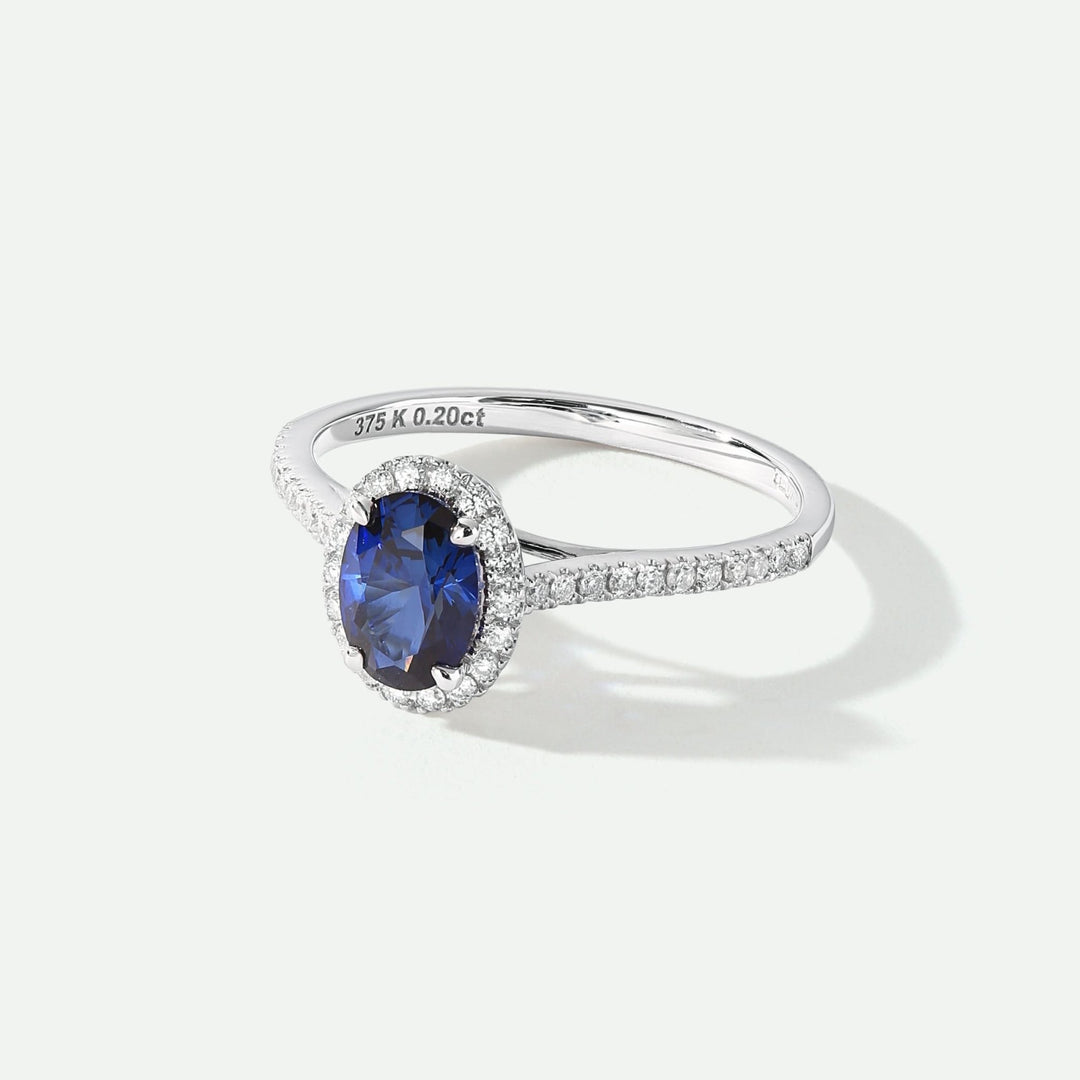 Rosalind | 9ct White Gold 0.20ct tw Lab Grown Diamond and Created Sapphire RingCreated BrillianceBA0071350 - M