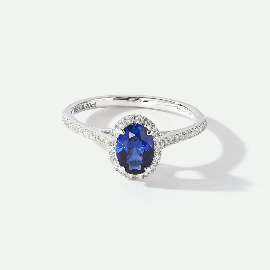 Rosalind | 9ct White Gold 0.20ct tw Lab Grown Diamond and Created Sapphire RingCreated BrillianceBA0071350 - L