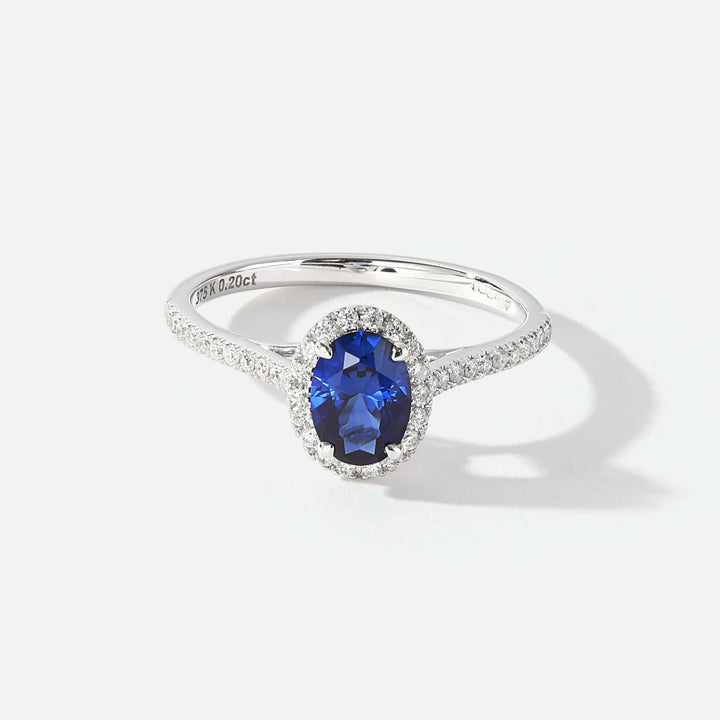 Rosalind | 9ct White Gold 0.20ct tw Lab Grown Diamond and Created Sapphire RingCreated BrillianceBA0071350 - M