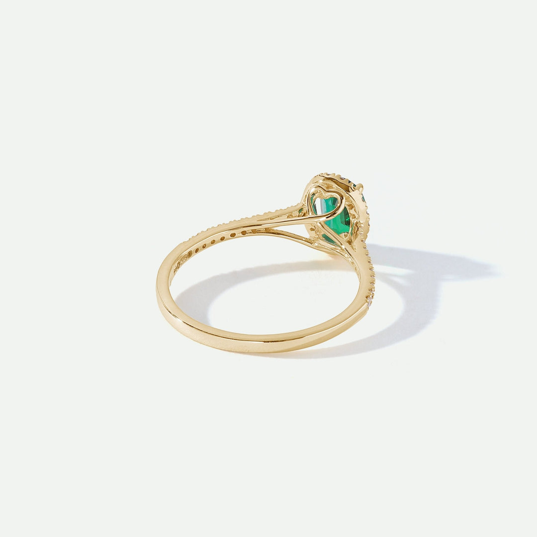 Rosalind | 9ct Yellow Gold 0.20ct tw Lab Grown Diamond and Created Emerald RingCreated BrillianceBA0072183 - M