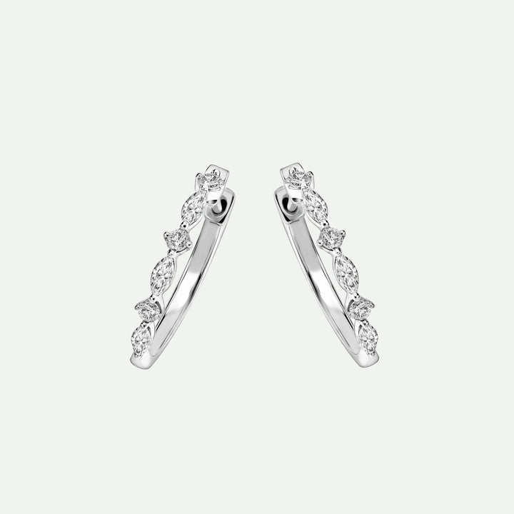 Rose | 9ct White Gold 0.60ct tw Mixed Cut Lab Grown Diamond Hoop EarringsCreated BrillianceBA0072559