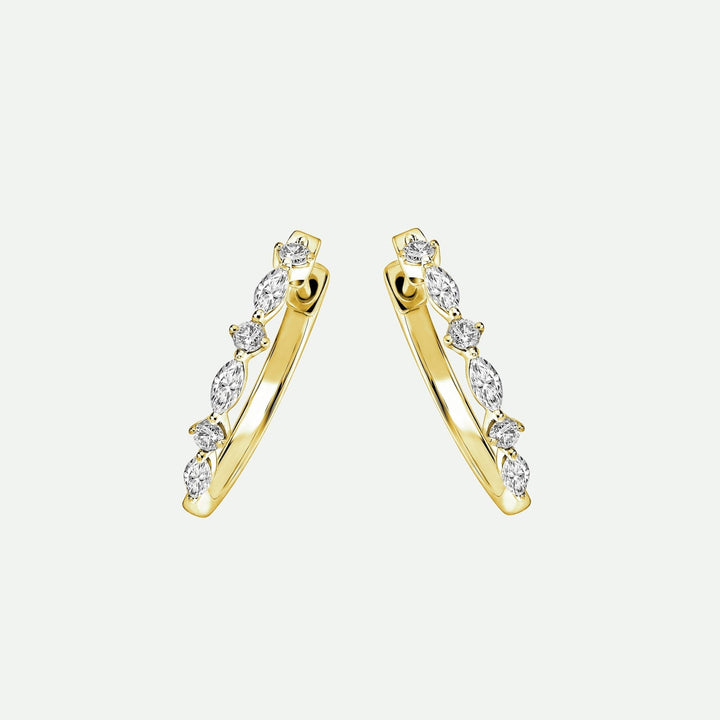 Rose | 9ct Yellow Gold 0.60ct tw Mixed Cut Lab Grown Diamond Hoop EarringsCreated BrillianceBA0072560