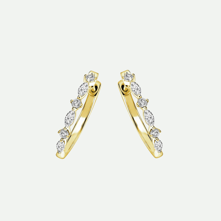 Rose | 9ct Yellow Gold 0.60ct tw Mixed Cut Lab Grown Diamond Hoop EarringsCreated BrillianceBA0072560