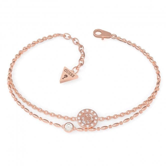 Rose Gold Plated 4G Logo Swarovski Crystal Charm Bracelet UBB79034 - LGuess JewelleryUBB79034 - L