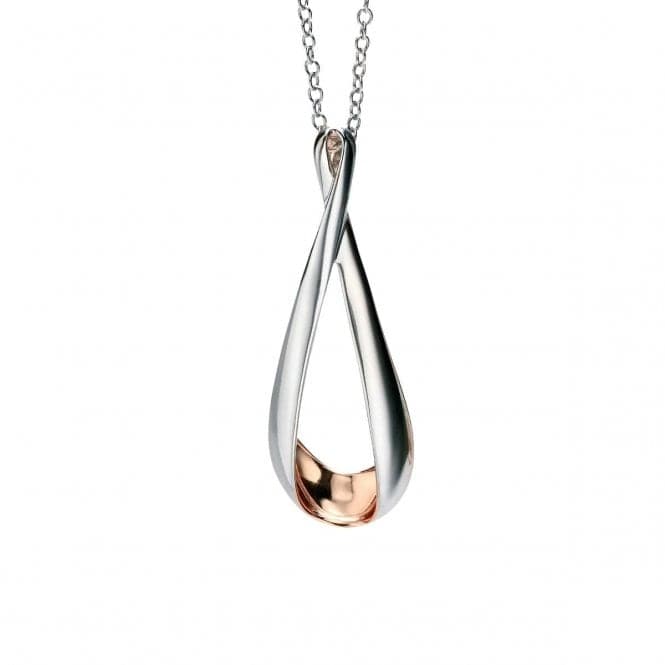 Rose Gold Plated Folded Detail Pendant P4323Fiorelli SilverP4323