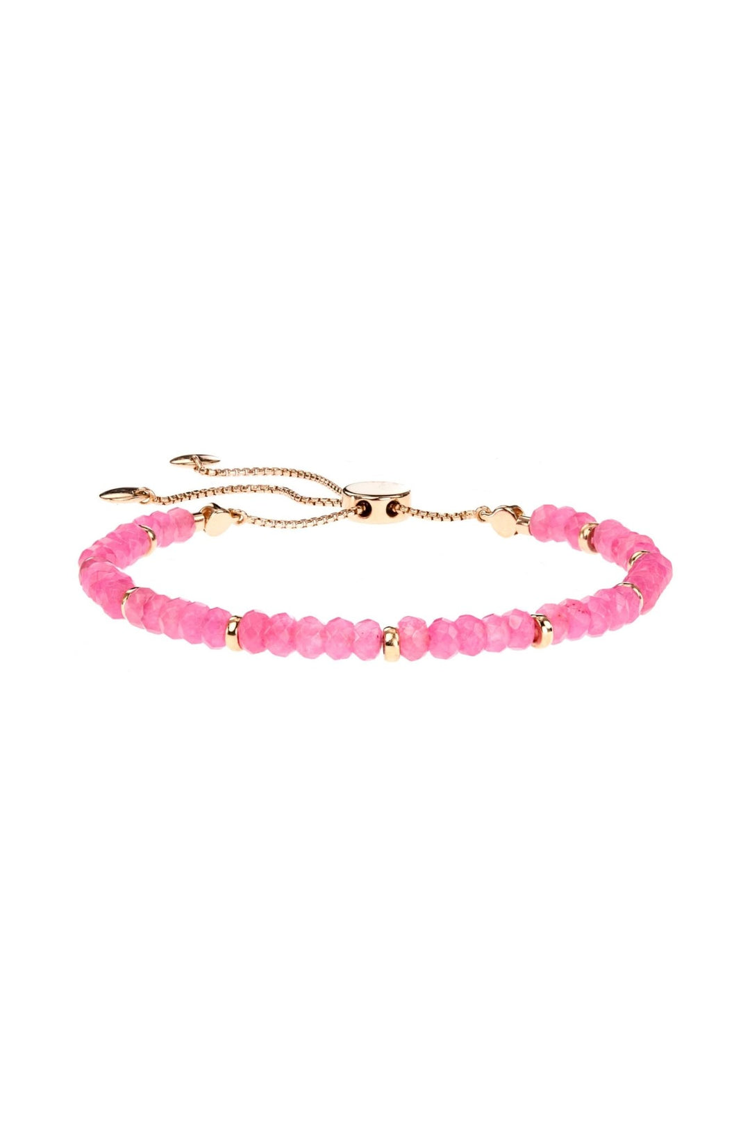 Rose Gold Plated Sterling Silver Pink Quartz Bead Freindship BraceletThe Fine CollectiveBA0074320