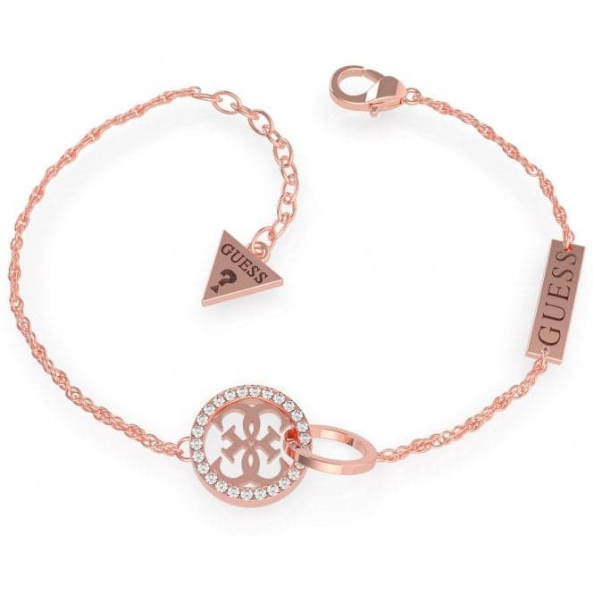 Rose Gold Plated Swarovski Crystal Embrace Circles Pave 4G Logo Bracelet UBB79079 - LGuess JewelleryUBB79079 - L