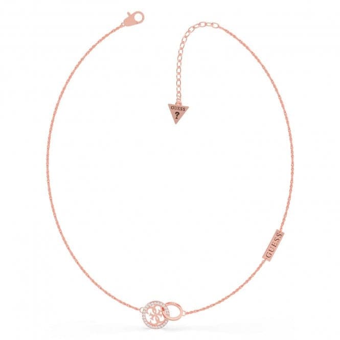 Rose Gold Plated Swarovski Crystals 16 - 18" Embrace Rings Necklace UBN79046Guess JewelleryUBN79046