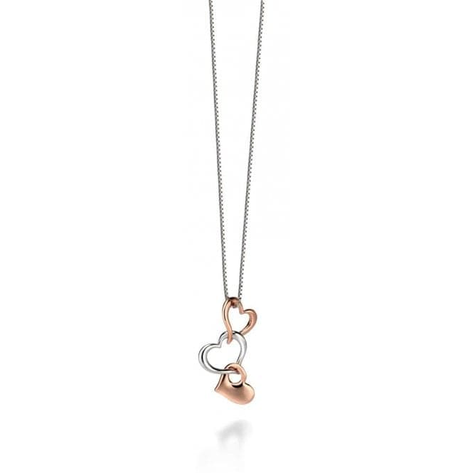 Rose Gold & Silver Multi Heart Pendant P4121Fiorelli SilverP4121