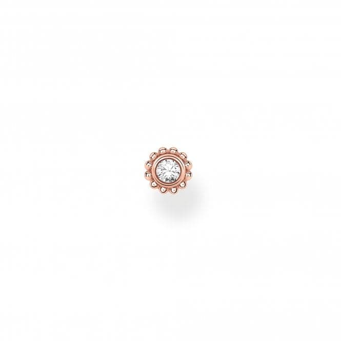 Rose Gold Zirconia Flower Single Ear Stud H2137 - 416 - 14Thomas Sabo Charm Club CharmingH2137 - 416 - 14