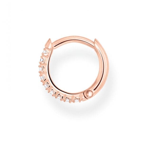 Rose Gold Zirconia Mini Hoop Single Earring 12mm CR658 - 416 - 14Thomas Sabo Charm Club CharmingCR658 - 416 - 14