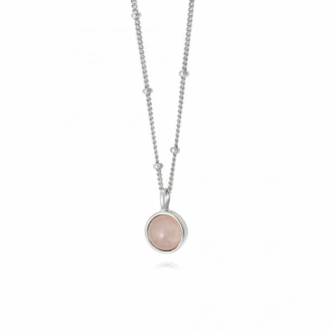 Rose Quartz Healing Stone Silver Necklace HN1005_SLVDaisyHN1005_SLV