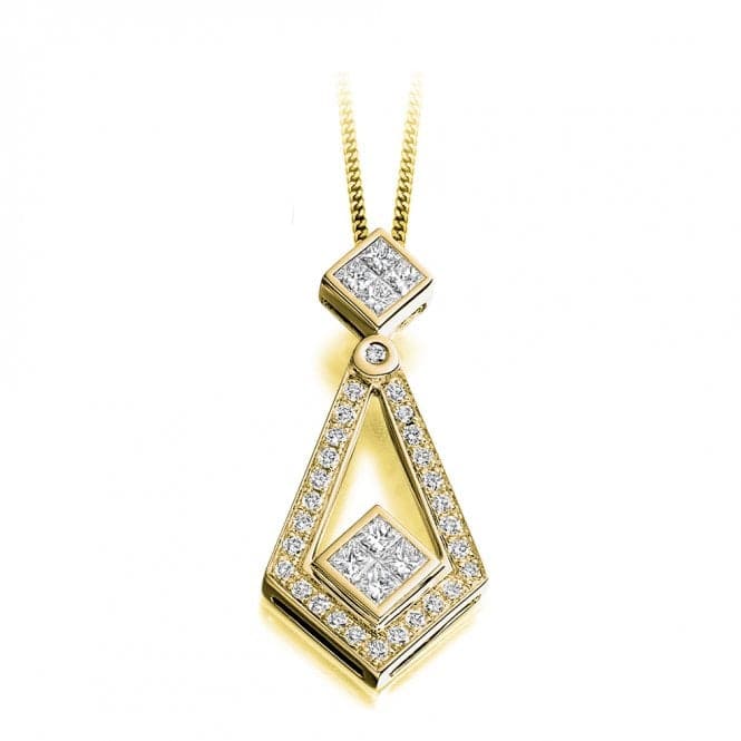 Round Brillant & Princess Cut Diamond Pendant 0.52ctThe Harmony CollectionPE138 - 2G