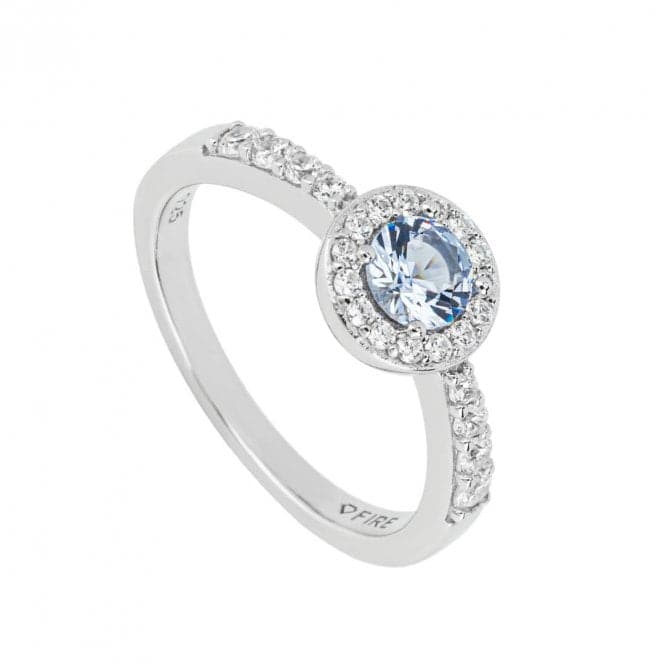 Round Light Blue Zirconia Pave Surround RingDiamonfireR3813 16