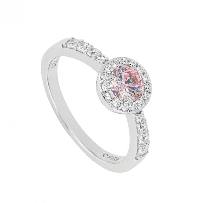 Round Light Pink Zirconia Pave Surround RingDiamonfireR3809 16