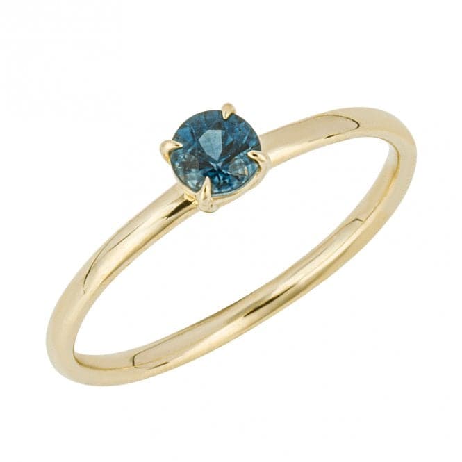 Round Teal Sapphire 9ct Yellow Gold Ring GR625LElements GoldGR625L 52