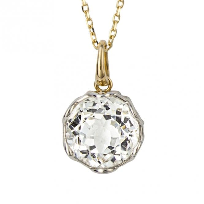 Round White Topaz 9ct Gold Pendant GP1007CElements GoldGP1007C