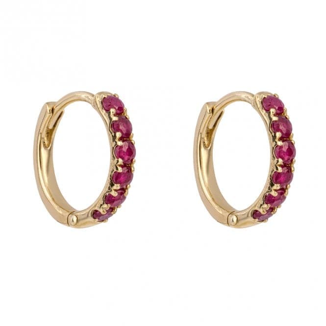 Ruby 9ct Yellow Gold Hoop Earrings GE1019RElements GoldGE1019R