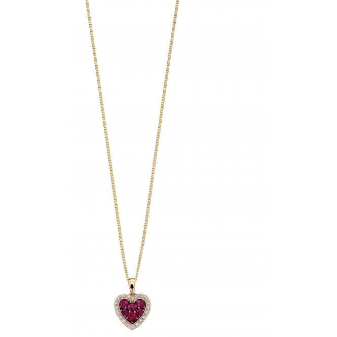 Ruby Heart Diamond Pendant GP2165RElements GoldGP2165R