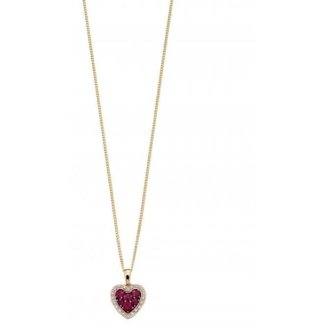 Ruby Heart Diamond Pendant GP2165RElements GoldGP2165R
