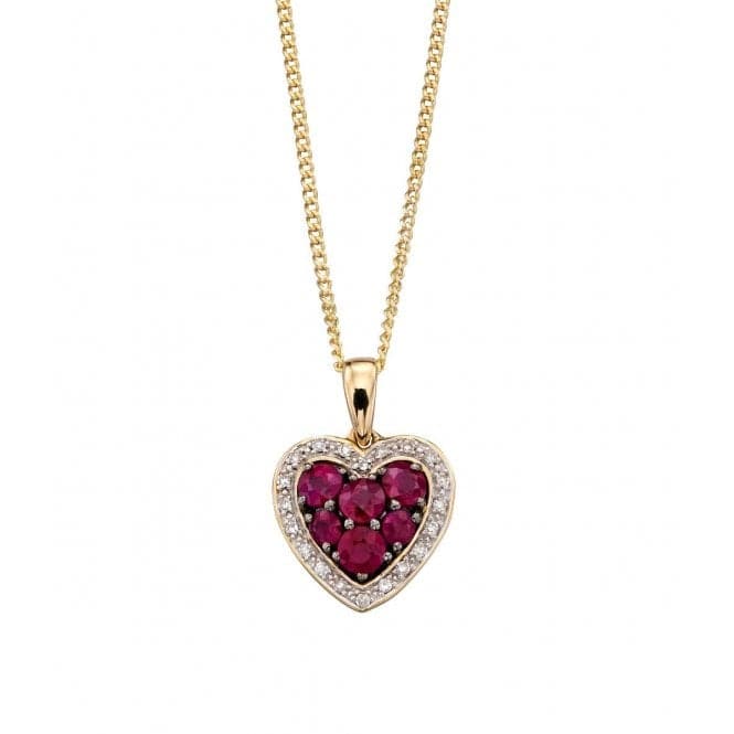 Ruby Heart Diamond Pendant GP2165RElements GoldGP2165R