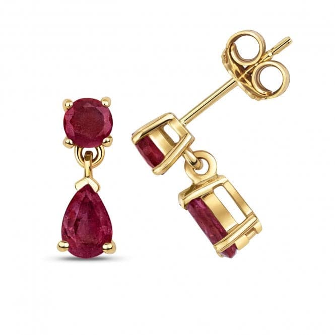 Ruby Round & Pear Drop Earring Earrings ED279RGemstones JewelleryED279R