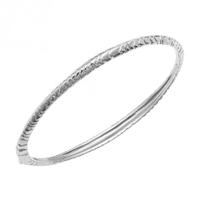 S Dune Ripple Texture Hinged Bangle B5381Fiorelli SilverB5381