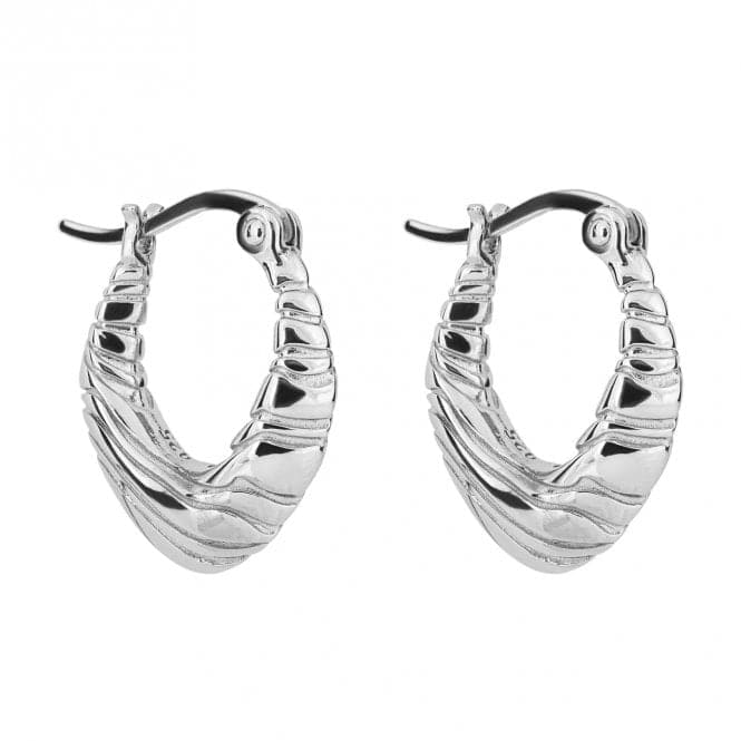 S Dune Ripple Texture Hoop Earrings E6228Fiorelli SilverE6228