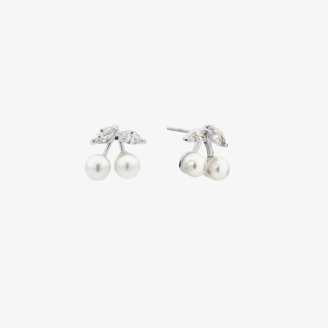 Pearl cherry earrings-1