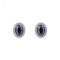 Sapphire Blue Zirconia Oval Pave Surround Stud Earrings E6186DiamonfireE6186