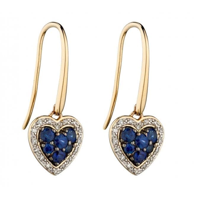 Sapphire Diamond Heart Earrings GE2285LElements GoldGE2285L