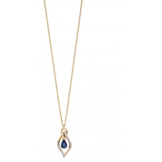 Sapphire Marquise Diamond Yellow Gold Pendant GP2157LElements GoldGP2157L