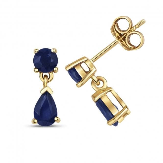 Sapphire Round &amp; Pear Drop Earring Earrings ED279SGemstones JewelleryED279S