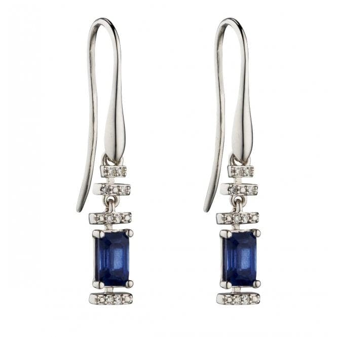 Sapphire White Gold Baguette Diamond Deco Earrings GE2302LElements GoldGE2302L