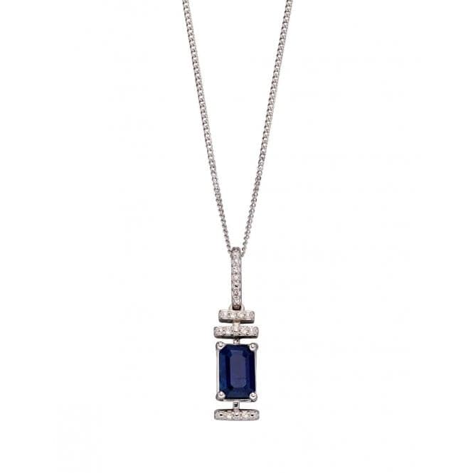 Sapphire White Gold Baguette Diamond Deco Pendant GP2184LElements GoldGP2184L