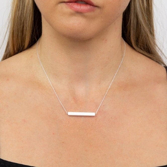 Satin Finish Horizontal Engravable Bar Necklace N4426BeginningsN4426