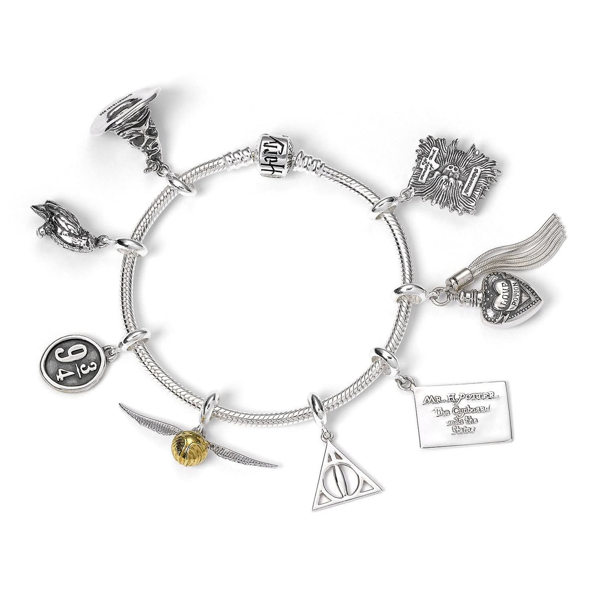 Harry Potter Sterling Sliver Slider Charm Bracelet SB0044