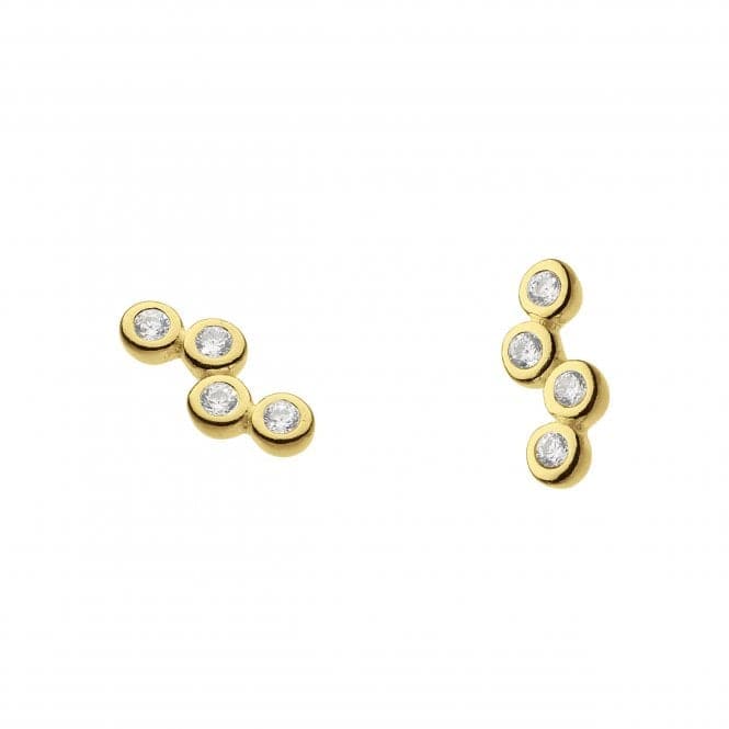 Scattered Zirconia Gold Plated Stud Earrings 3711GCZDew3711GCZ