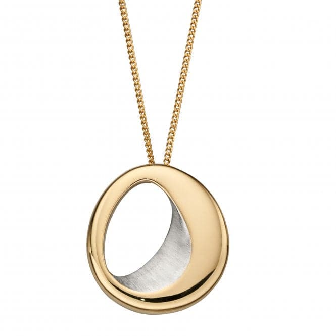 Sculped Organic In Polished Gold Platting Stain Finish Silver Pendant P4852Fiorelli SilverP4852