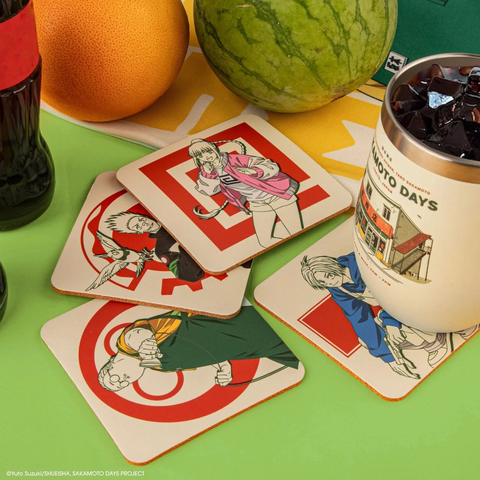 Sakamoto Days Set Of 4 Sakamoto's Store Coasters CR4151