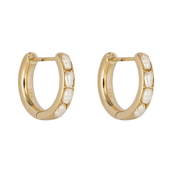 Seed Pearl Hoop Yellow Gold Earrings GE2422WElements GoldGE2422W