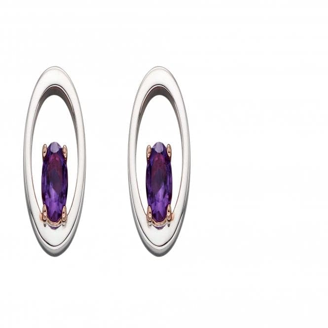 Semi Precious Amethyst Stud Earring E5828MBeginningsE5828M