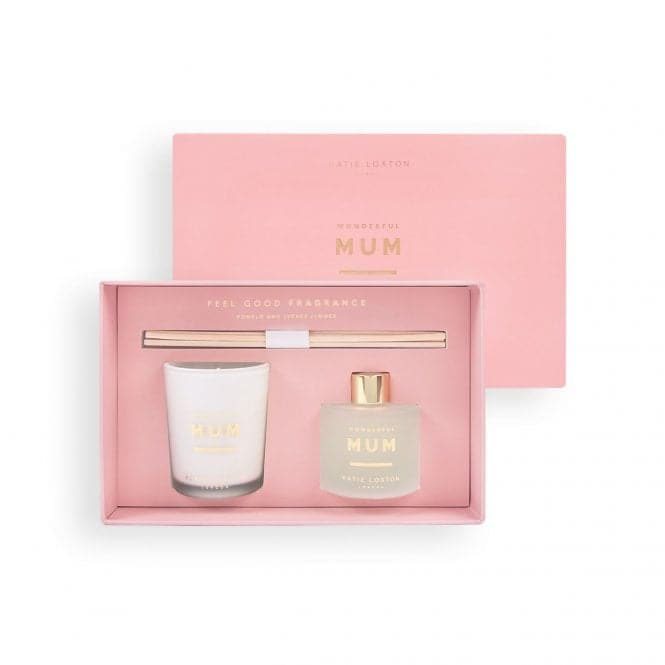 Sentiment Mini Fragrance Set Wonderful Mum White Orchid and Soft Cotton Candle KLC191Katie LoxtonKLC191