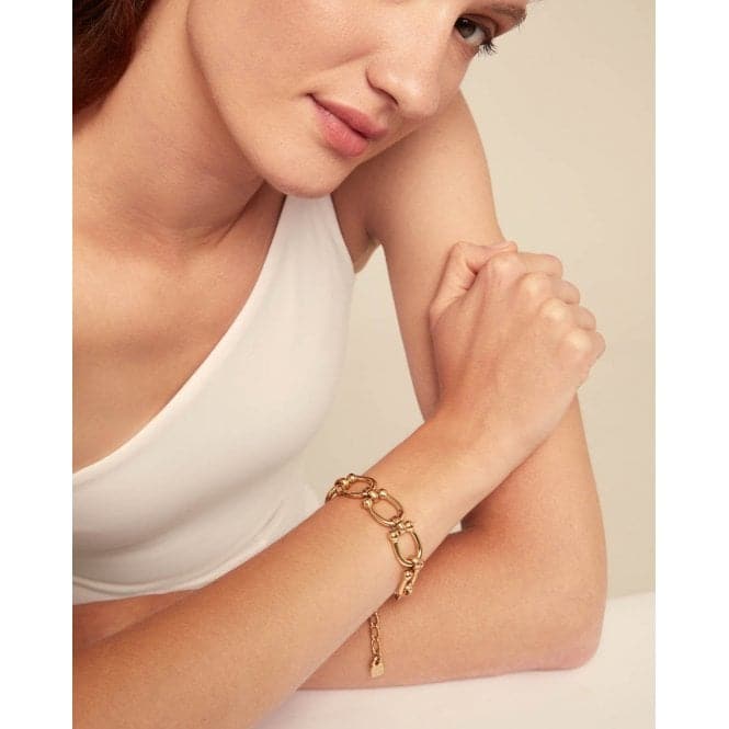 Serotonin 18k Gold - Plated Medium Oval Links Bracelet PUL2421ORO000UNOde50PUL2421ORO000