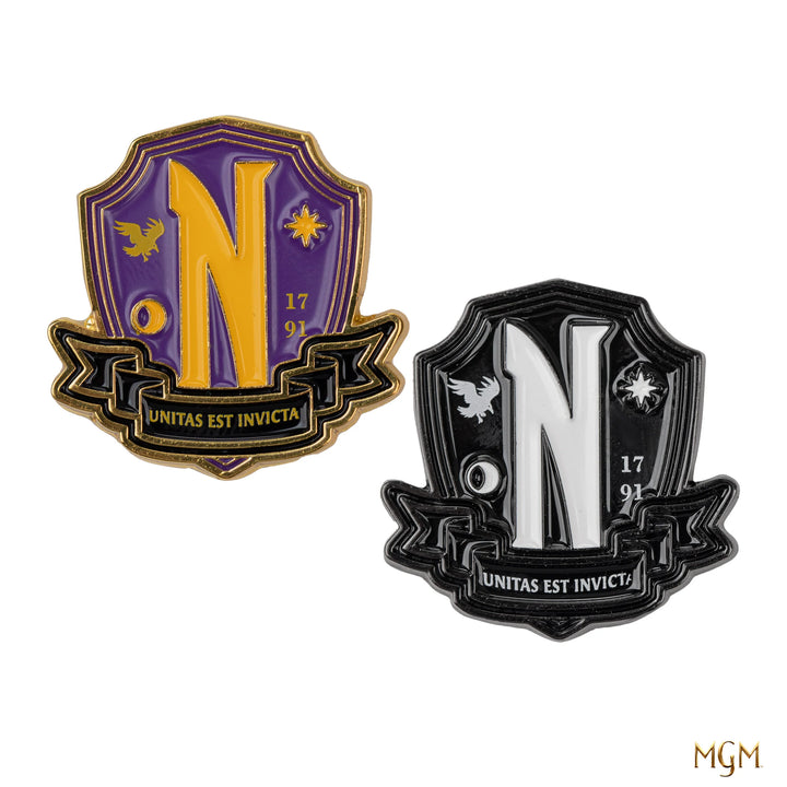 Wednesday Pin Nevermore Academy set of 2 CR3270
