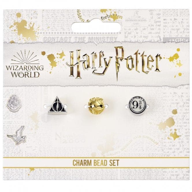 Set of 3 spacer Beads Deathly Hallows, Golden Snitch, Platform 9 3/4Harry PotterHP000002