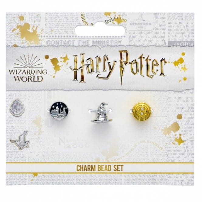  - Set of 3 Spacer Beads - Hogwart's Castle, Sorting Hat, Time TurnerHarry PotterHPB0001