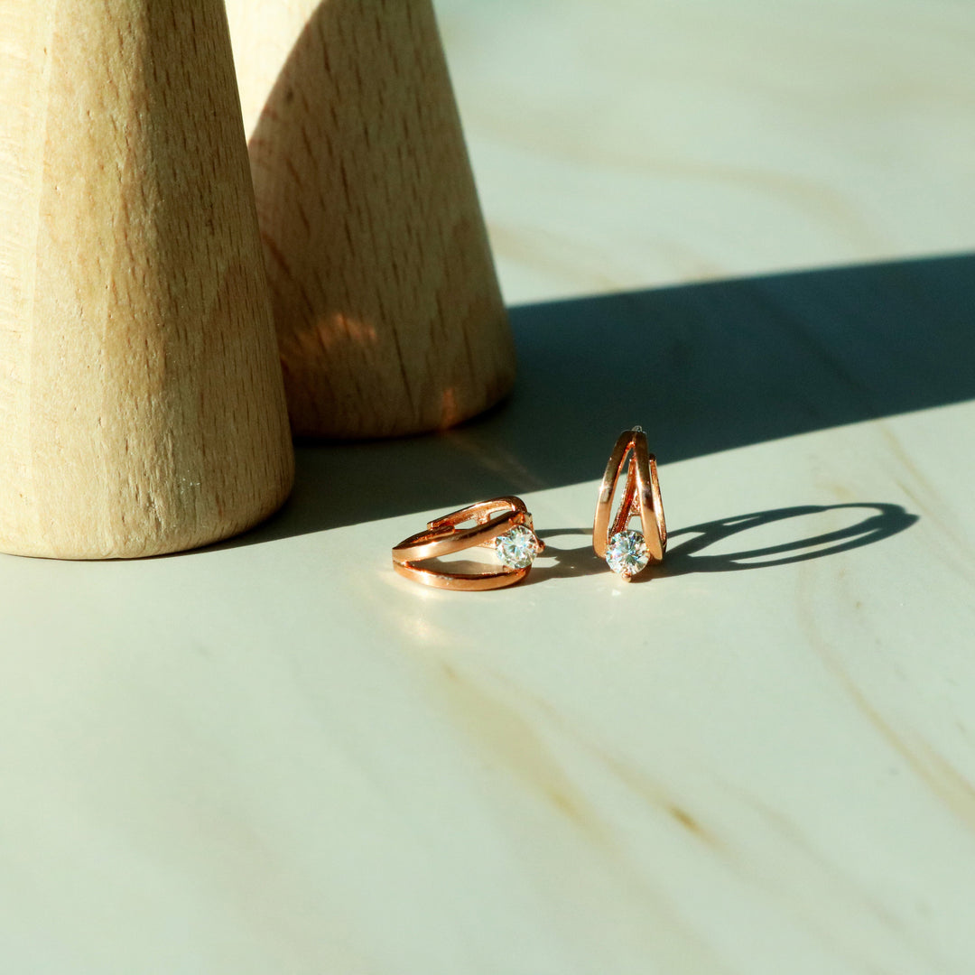 Cubic huggie earrings-2